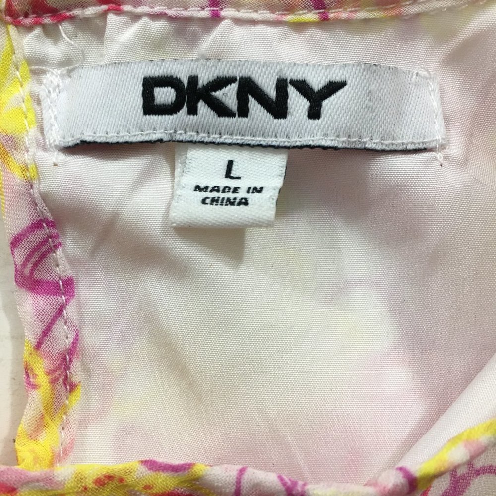DKNY Girls L Dress Multicolor Floral 100% Polyester Lightweight Lined Sundress - Picture 5 of 9